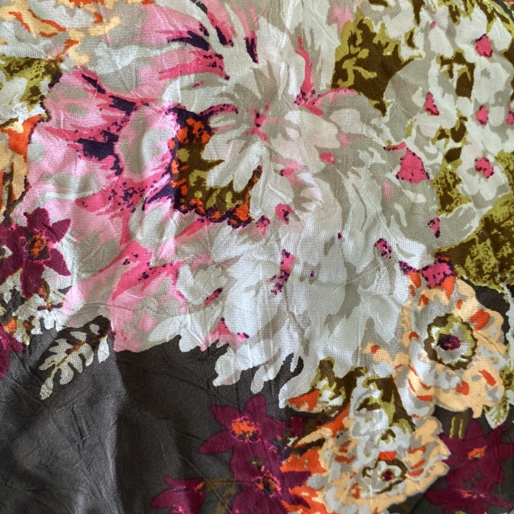 J. Jill Brown Floral Pintuck Pleated Blouse - S - Picture 8 of 11
